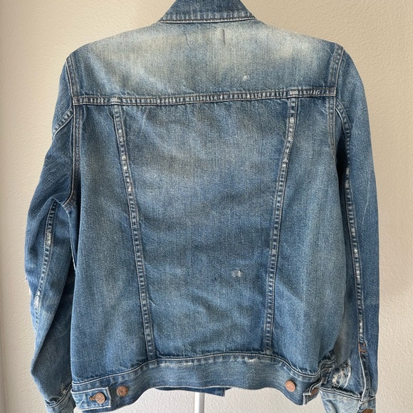 Madewell Distressed Denim Jacket Large Pre-Loved - Picture 6 of 13